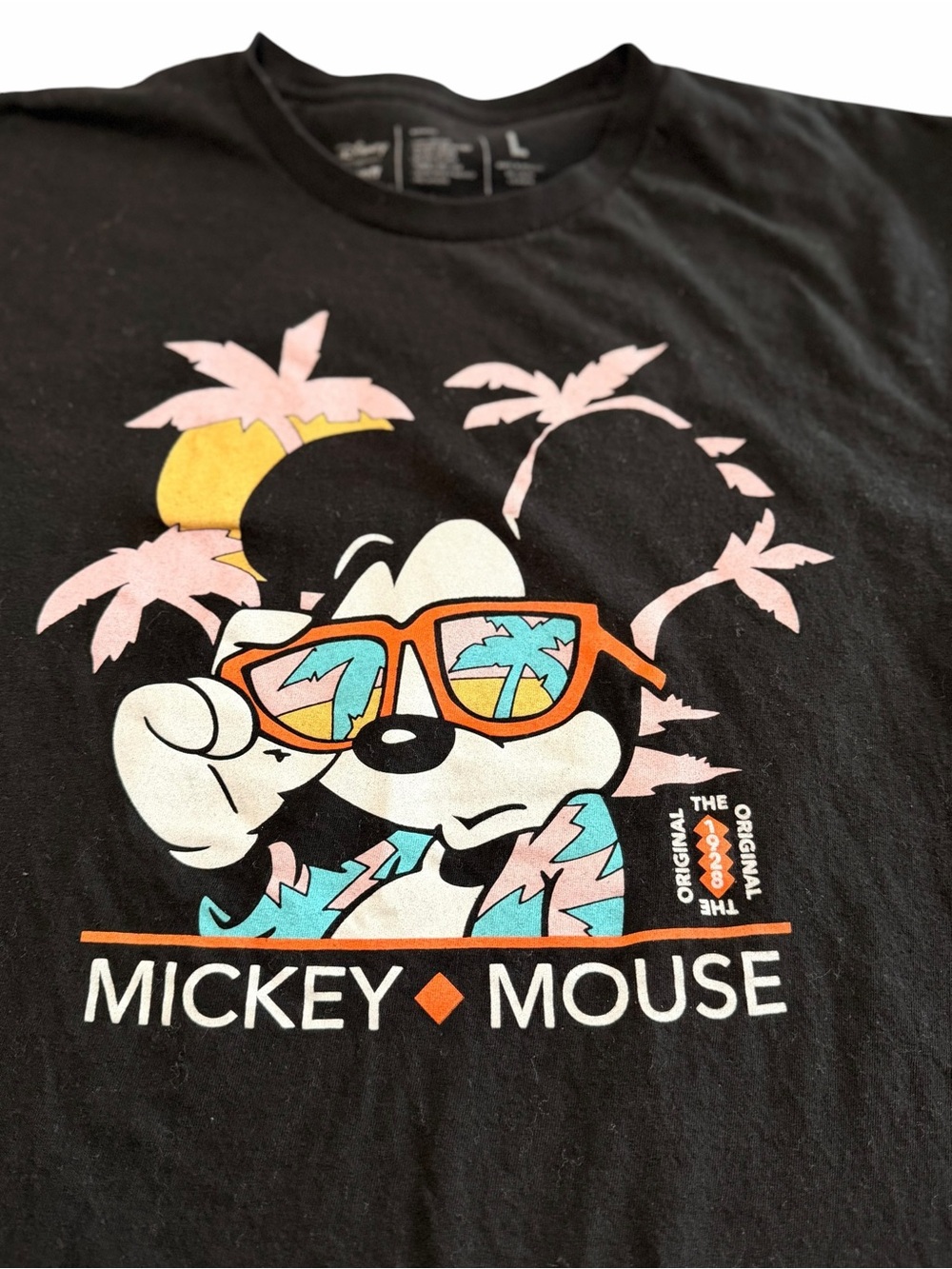 Cool Disney NEFF collab 90s y2k style Mickey Mouse summer men shirt size large - Picture 3 of 7